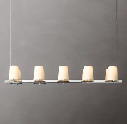 Pauillac Fabric Shade Linear Chandelier 49"