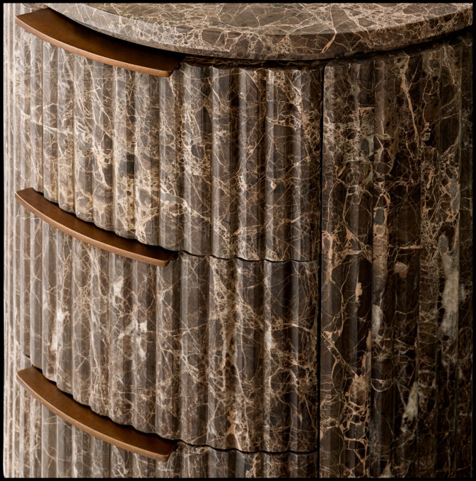 Byron Reeded Stone Closed Nightstand