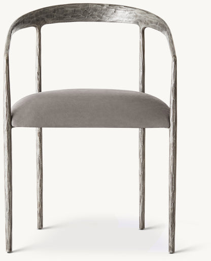 Thaddeus Curved Leather Dining Armchair