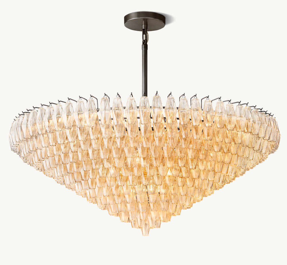 Chiara Clear Glass Tiered Round Chandelier 62"