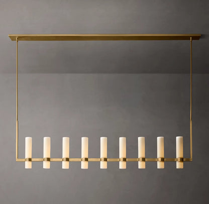 Ravelle Linear Milk Glass Chandelier 71"