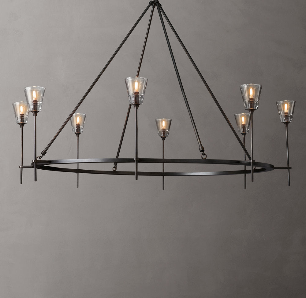 Torche De Verre Round Chandelier 58"