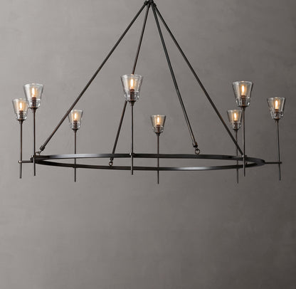 Torche De Verre Round Chandelier 58"