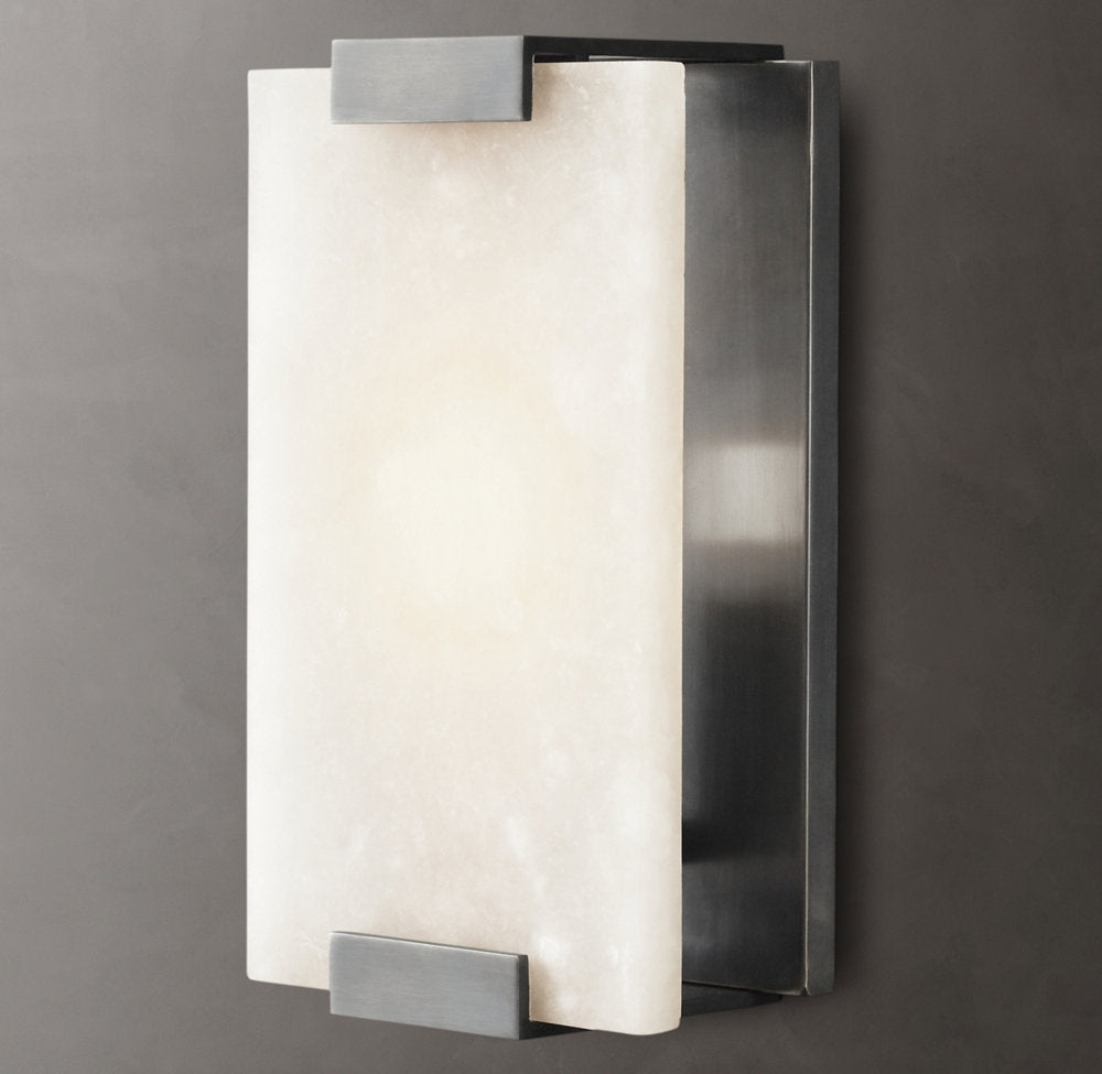 Hand-Carved Alabaster Sconce