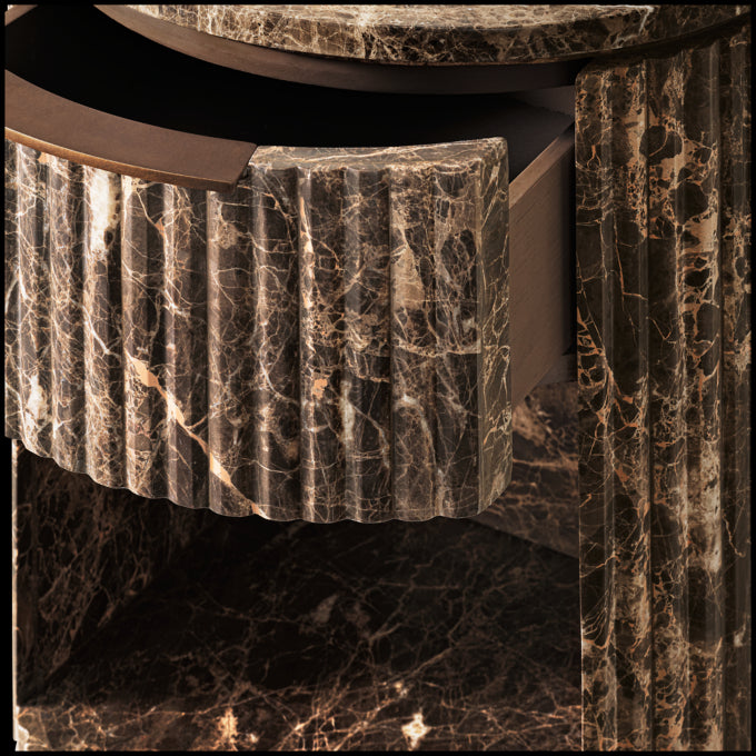 Byron Reeded Stone Open Nightstand