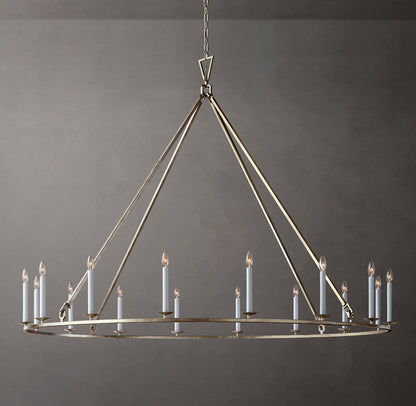 19TH C. ENGLISH OPENWORK ROUND CHANDELIER 72"