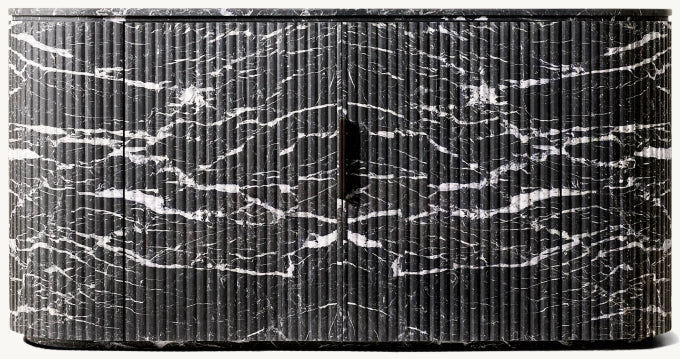 Byron Reeded Stone Double-door Sideboard