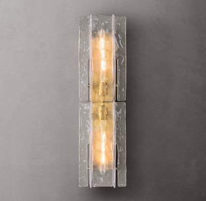 Lattice Clear Glass Sconce 30"