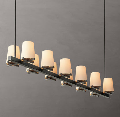 Pauillac Fabric Shade Linear Chandelier 60"