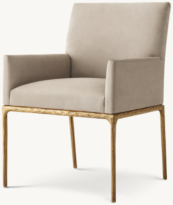 Thaddeus Track Leather Dining Armchair