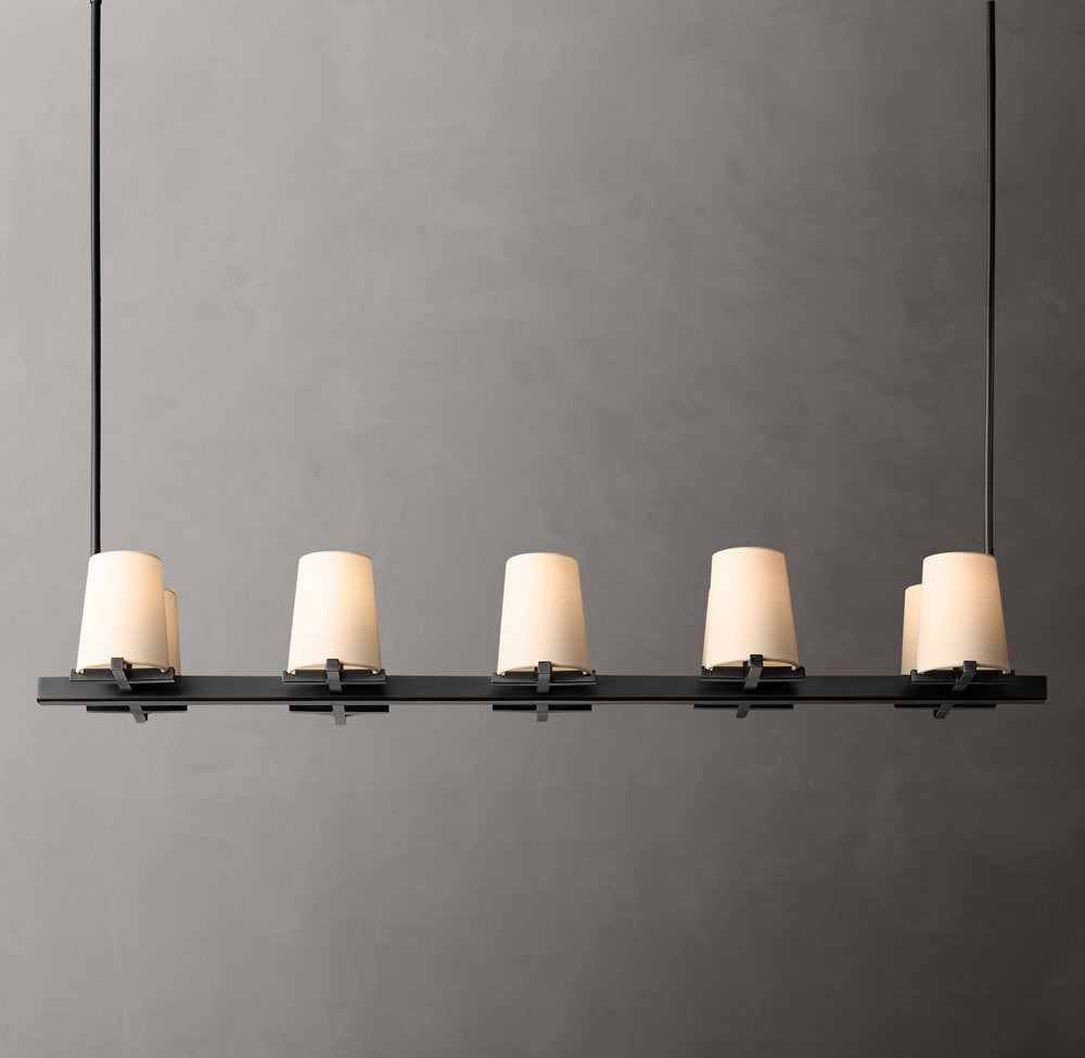 Pauillac Fabric Shade Linear Chandelier 49"