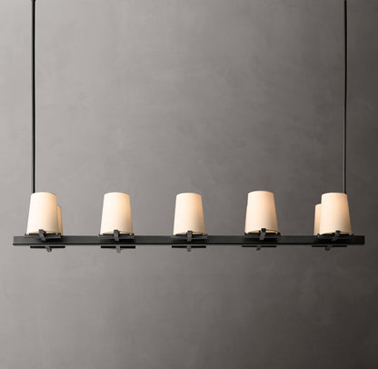 Pauillac Fabric Shade Linear Chandelier 49"