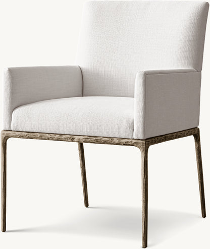 Thaddeus Track Fabric Dining Armchair