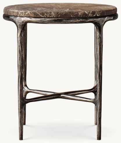 Thaddeus Marble Round Bedside Table