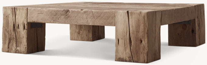 Reclaimed English Beam Square Coffee Table