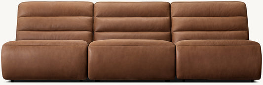 Chelsea Recliner Modular Leather Armless 3-Piece Sofa
