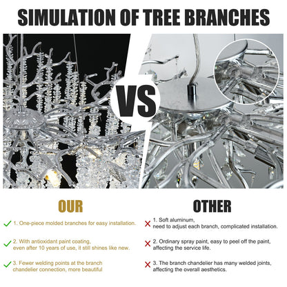 Snow Tree Branches Linear Chandelier for All Rooms 55''