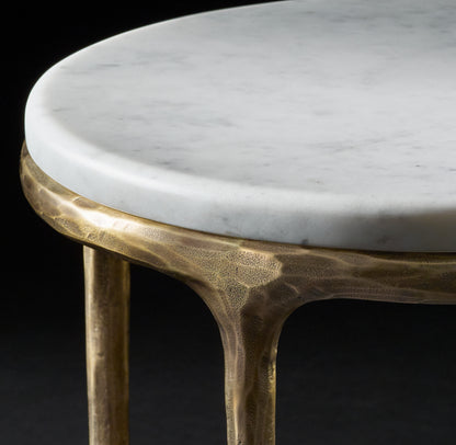 Thaddeus Marble Round Bedside Table