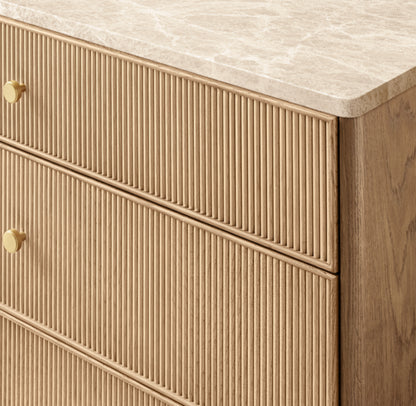 Genevieve Emperador Reeded 10-Drawer Dresser