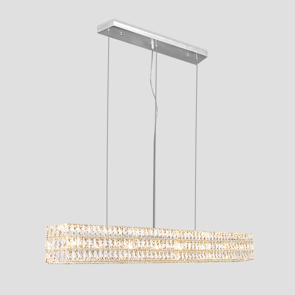 Dina Halo Rectangular Crystal Chandelier