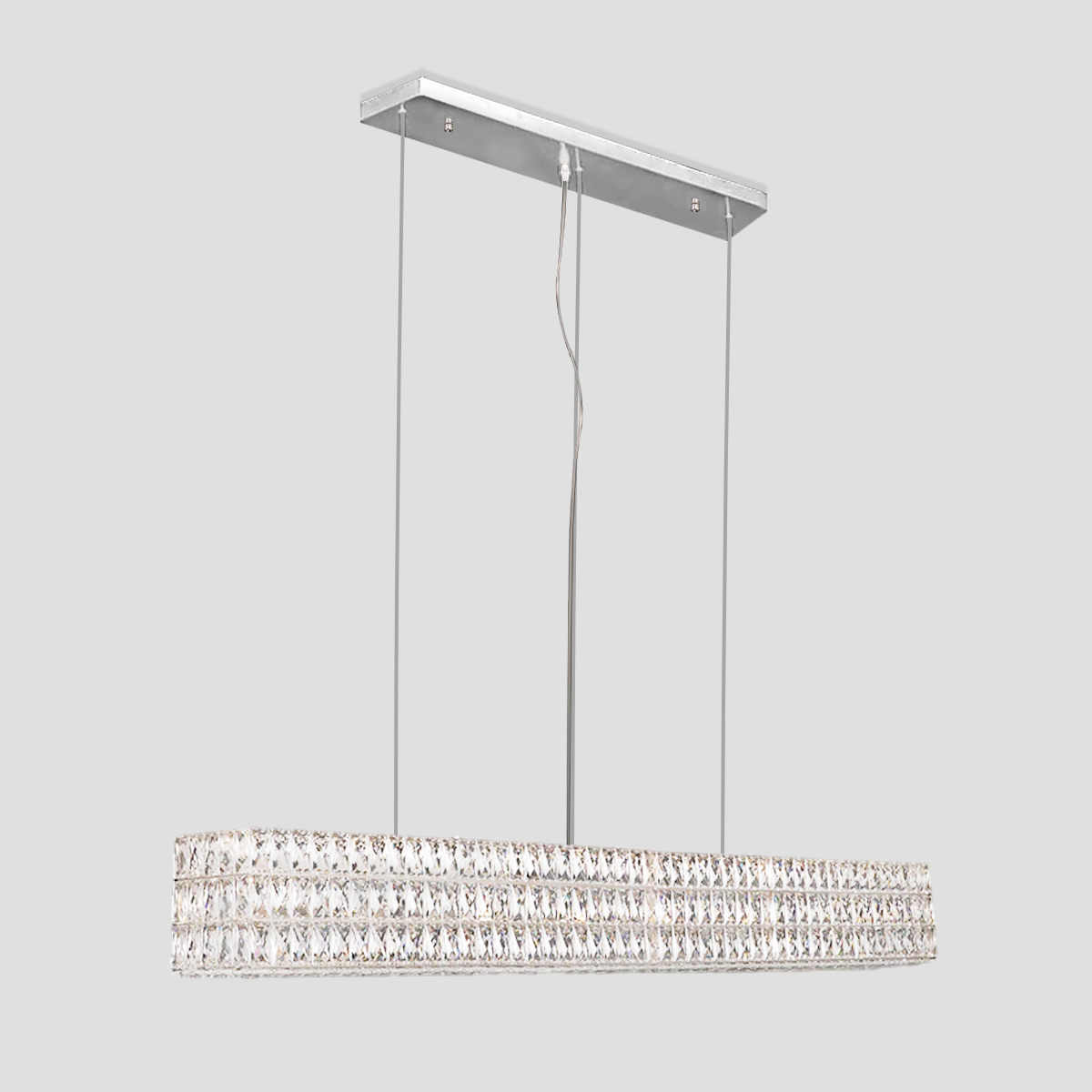 Dina Halo Rectangular Crystal Chandelier