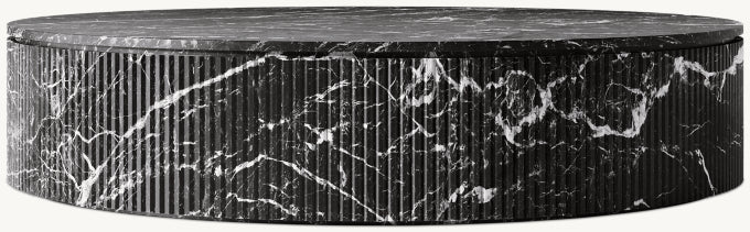 Byron Reeded Stone Round Coffee Table