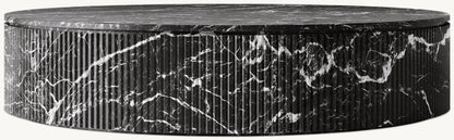 Byron Reeded Stone Round Coffee Table