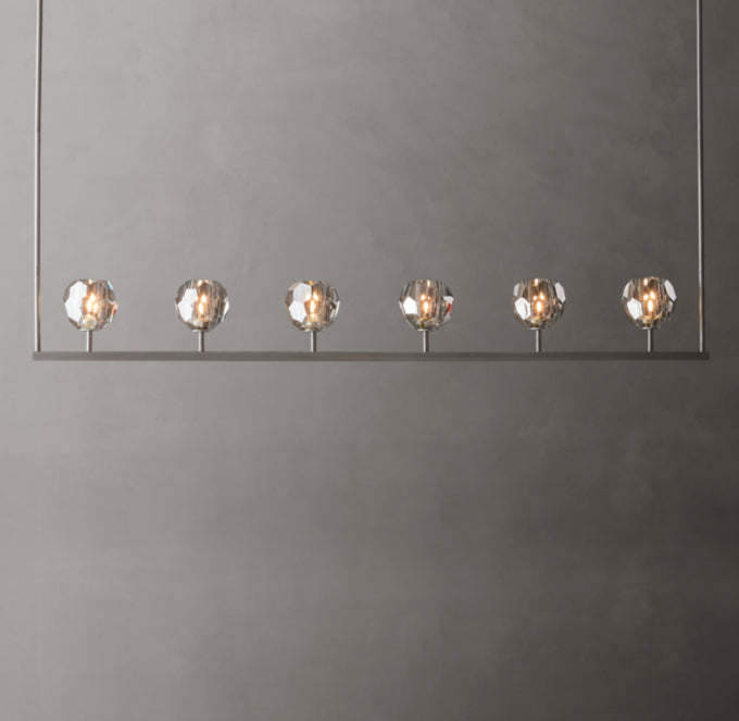 Boule De Cristal Smoke Glass Linear Chandelier 60"