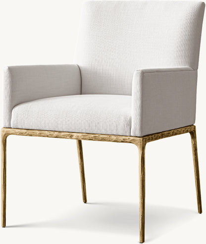 Thaddeus Track Fabric Dining Armchair