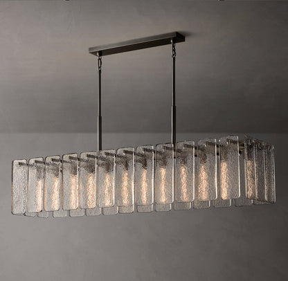 Calamette Glass Rectangular Chandelier 72"