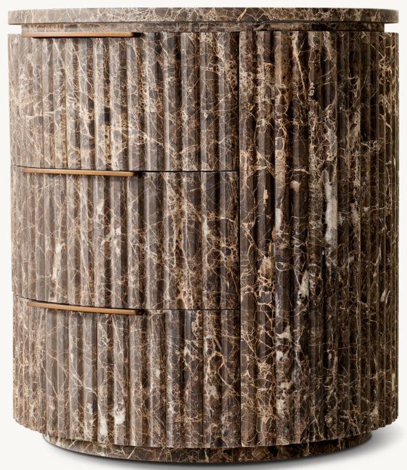 Byron Reeded Stone Closed Nightstand