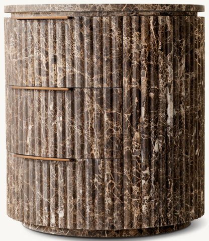 Byron Reeded Stone Closed Nightstand