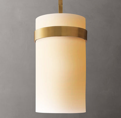 Ravelle Milk Glass Pendant 8"