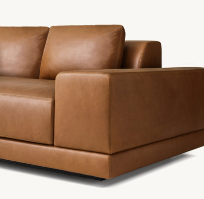 Cortona Leather Full Cushion Back Wide-Arm Sofa
