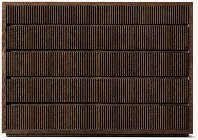 Reclaimed Oak Reeded 12-Drawer Dresser