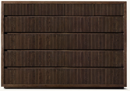 Reclaimed Oak Reeded 12-Drawer Dresser