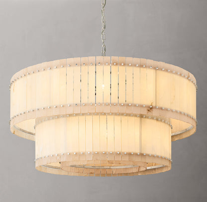 San Marco Alabaster Round Tiered Chandelier 60"