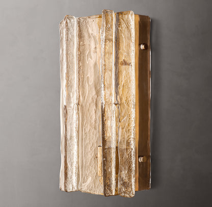 Lattice Clear Glass Sconce 15"