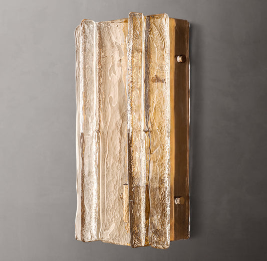 Lattice Clear Glass Sconce 15"