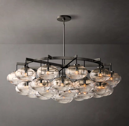 Cabrette Clear Glass Round Chandelier 60"