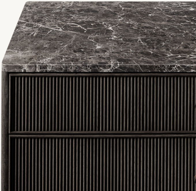 Genevieve Emperador Reeded 10-Drawer Dresser