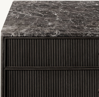 Genevieve Emperador Reeded 10-Drawer Dresser