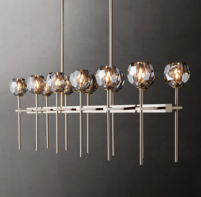 Boule De Cristal Smoke Glass Double Linear Chandelier 60"