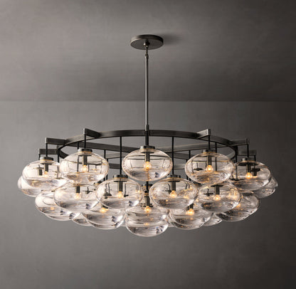Cabrette Clear Glass Round Chandelier 60"