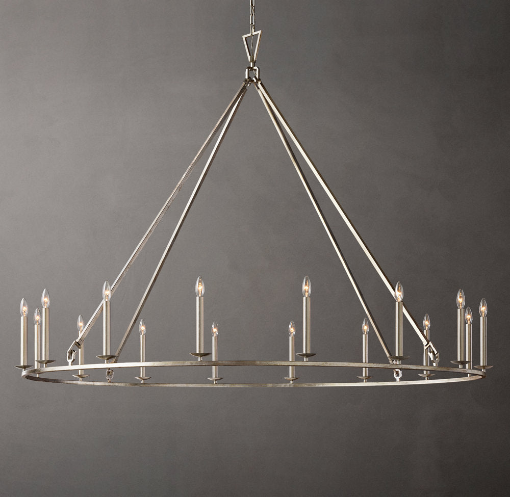 19TH C. ENGLISH OPENWORK ROUND CHANDELIER 72"