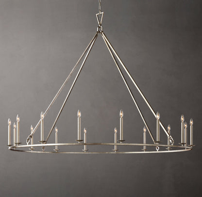 19TH C. ENGLISH OPENWORK ROUND CHANDELIER 72"