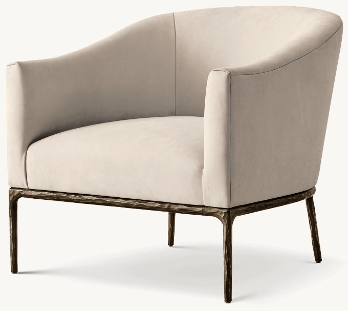 Thaddeus Barrelback Slope Arm Leather Chair