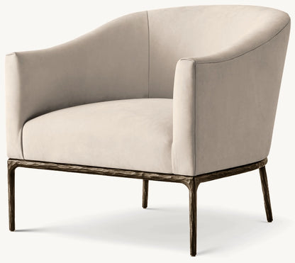 Thaddeus Barrelback Slope Arm Leather Chair