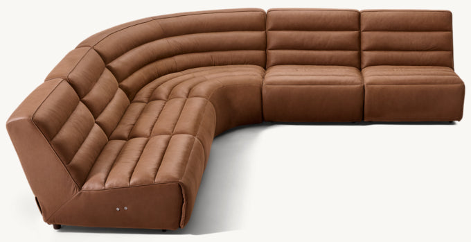 Chelsea Recliner Modular Leather 5-piece Armless Corner Sectional