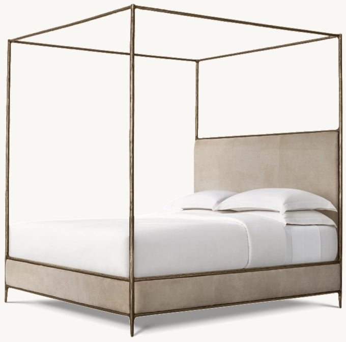 Thaddeus Leather Canopy Bed